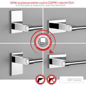 Gedy Portasapone Maine in acciaio inox, Cromall e vetro satinato per fissaggio a incollo