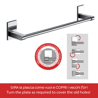 Gedy Portasalviette cm 35 Mod. Maine in acciaio inox e Cromall fissaggio a incollo