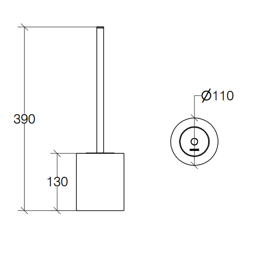 Portascopino con scopino tondo da pavimento  in acciaio inox lucido Lineabeta Balenghi 