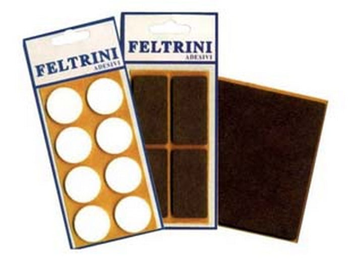 50blister feltrini adesivi - tondi ? mm.18 colore marrone fer28646