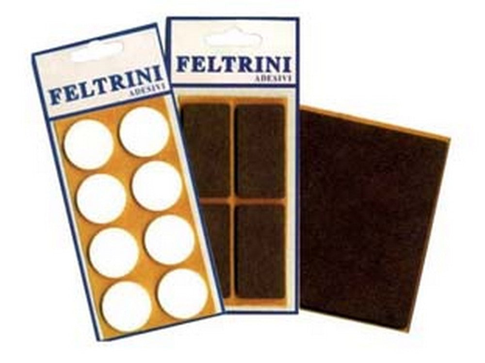 50blister feltrini adesivi - quadri mm.25x25 colore bianco fer28790