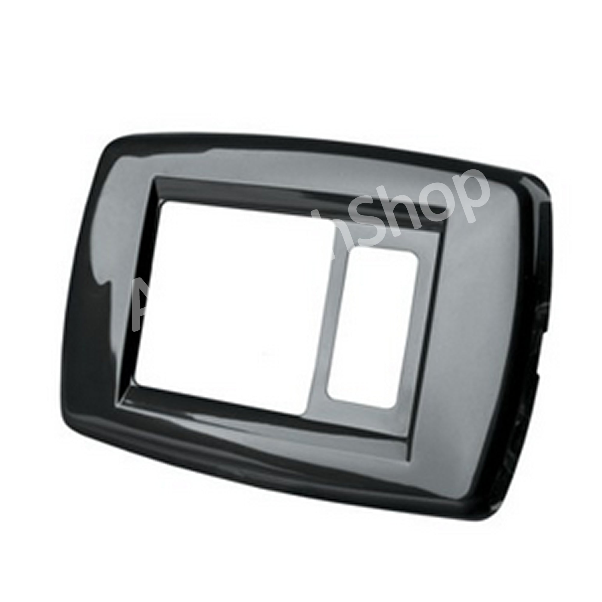 Placca nera abs 1f+1f shuko con supporto