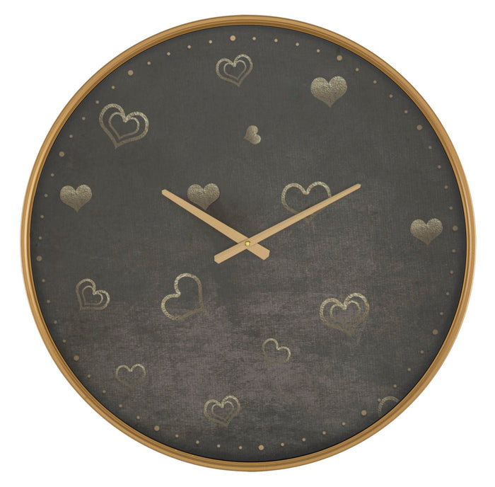 Orologio da Muro Hearts Ø60x6 cm in Ferro MDF e Vetro Multicolor