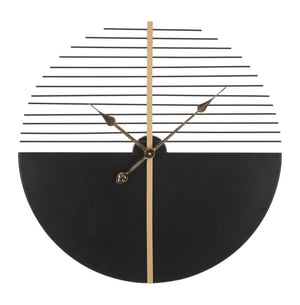 Orologio Glam Stick Ø60x4,5 cm in Ferro Nero e Oro