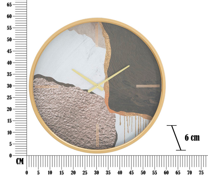 Orologio da Muro Art Mix Ø60x6 cm in Ferro MDF e Vetro Multicolor