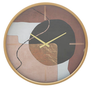 Orologio da Muro Art Red Ø60x6 cm in Ferro MDF e Vetro Multicolor