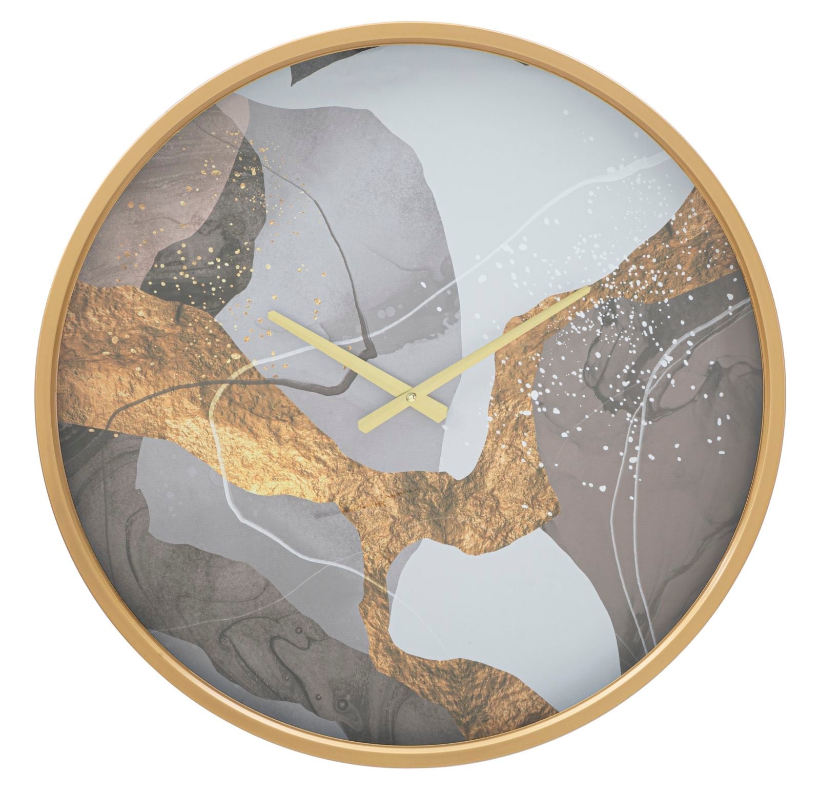 Orologio da Muro Art Grey Ø60x6 cm in Ferro MDF e Vetro Multicolor