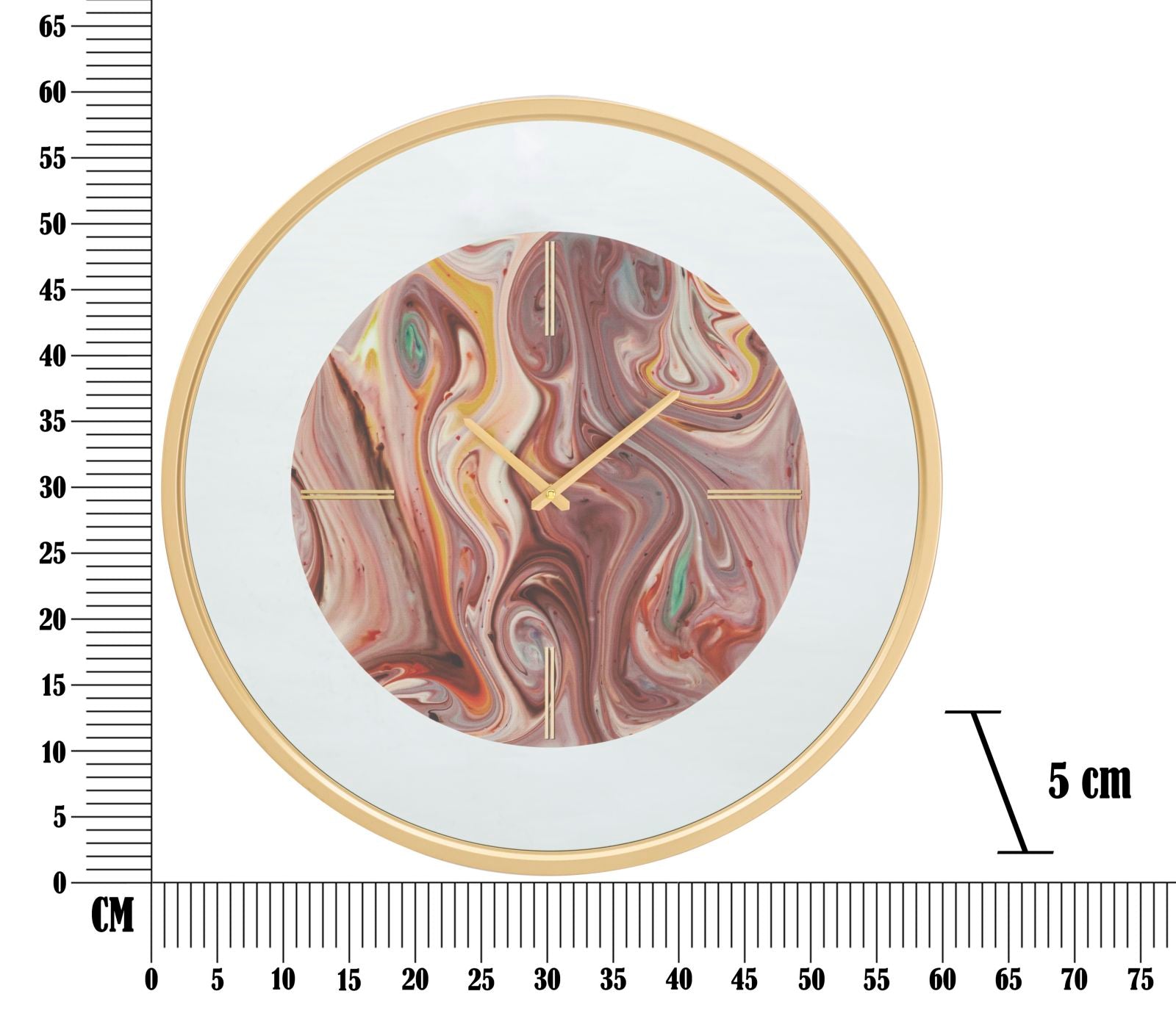 Orologio da Muro Mirror Mix Ø60x5 cm in Ferro MDF e Vetro Multicolor