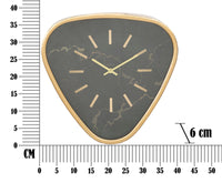 Orologio da Muro Triangle 40x6x38 cm in Ferro MDF e Vetro Oro e Nero