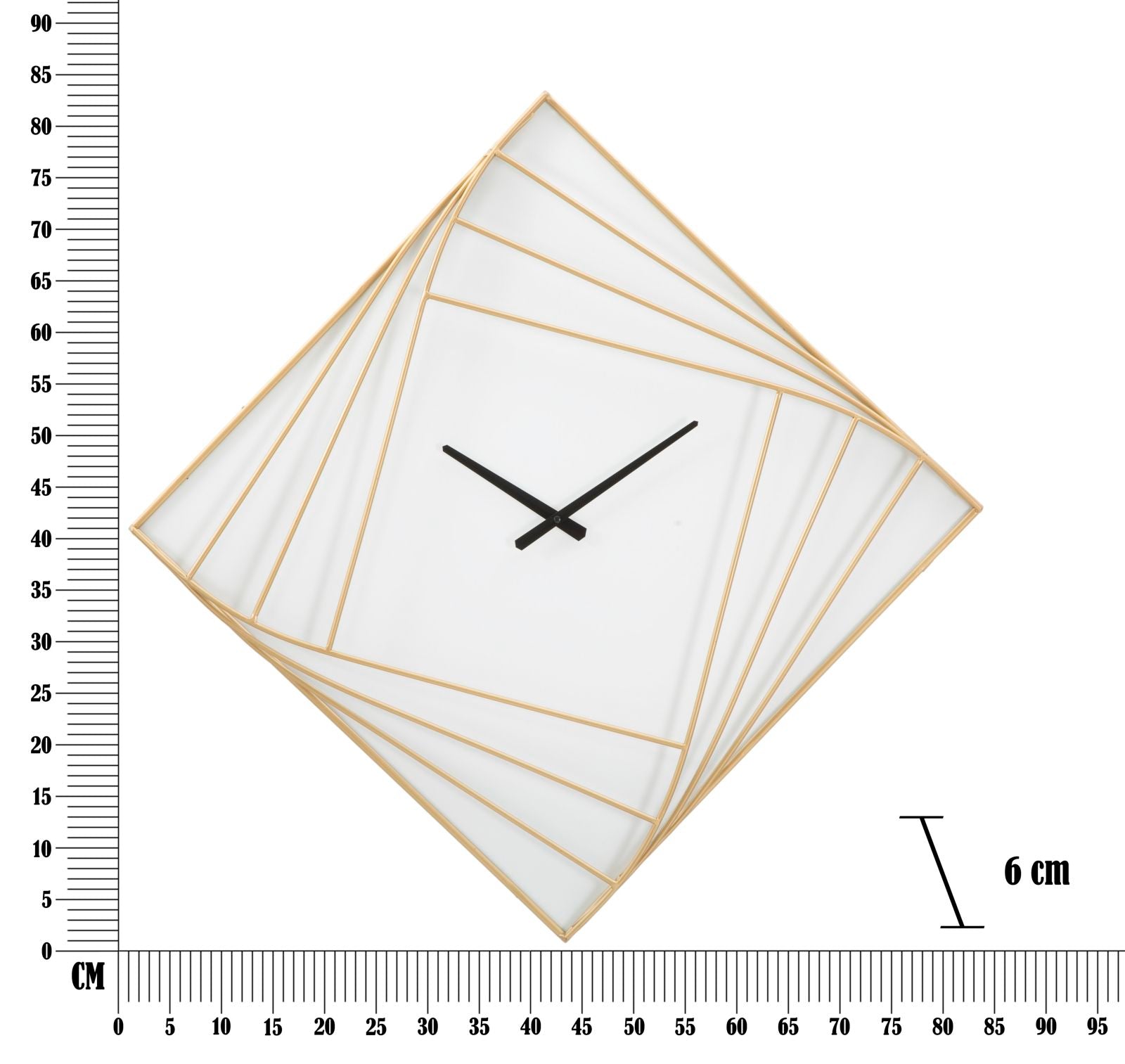 Orologio da Muro Oroy Line 85x6x85 cm in Ferro e Plastica Oro