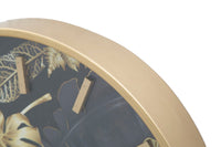 Orologio da Muro Palm Ø40x6 cm in Ferro MDF e Vetro Oro e Nero