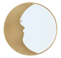 Specchio Moon Ø72,5x2,3 cm in Ferro e MDF Oro