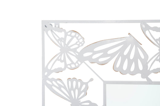 Specchio Bianco Butterfly 85x1x115 cm in Ferro e MDF Bianco