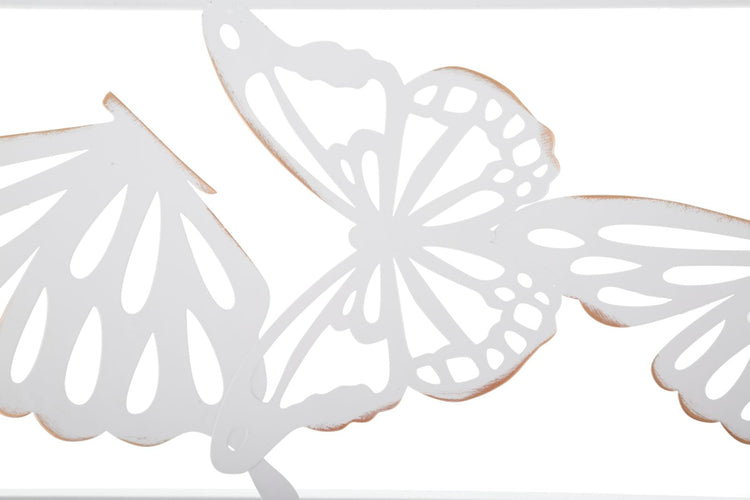 Specchio Bianco Butterfly 85x1x115 cm in Ferro e MDF Bianco