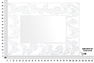 Specchio Bianco Butterfly 85x1x115 cm in Ferro e MDF Bianco