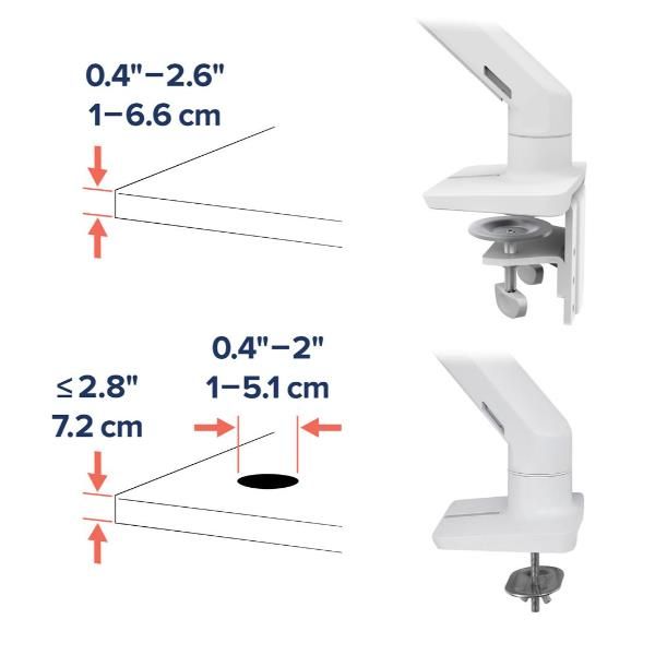 Hx desk arm with hd pivot white - 45-647-216