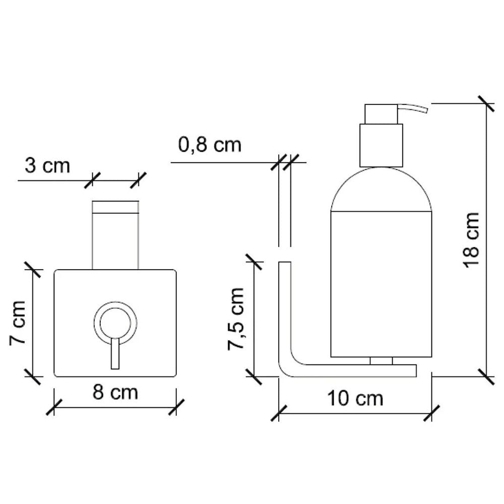 Dispenser Sapone da incollo linea 'Materia' in policarbonato - cm 10x8x18h - Koh-i-Noor - Supporto Bianco