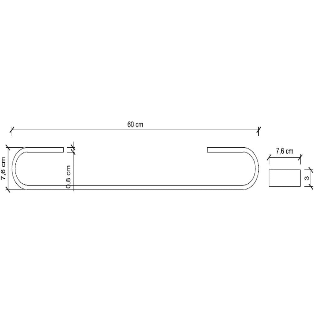 Porta asciugamani da incollo linea 'Materia' in alluminio anodizzato - cm 60x7,6x3h - Koh-i-Noor - Bianco