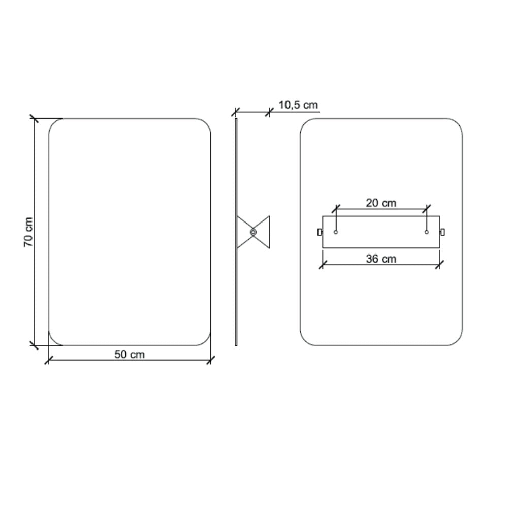 Specchio inclinabile per disabili by Koh-i-Noor cm 50x70h - con pellicola antischeggia e maniglia