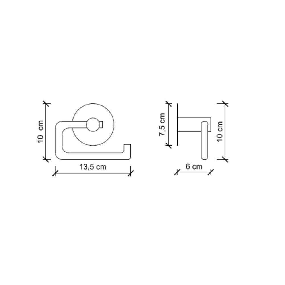 Porta rotolo da incollo 'Serie 10' in ottone cromato - cm 13,5x6x10h - Koh-i-Noor