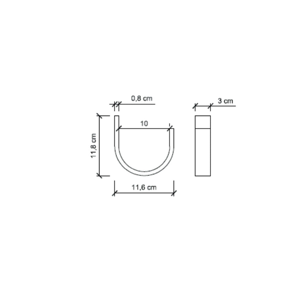 Gancio Porta Asciugamani da incollo linea 'Materia' in alluminio anodizzato - cm 11,6x3x11,8h - Koh-i-Noor - Nero