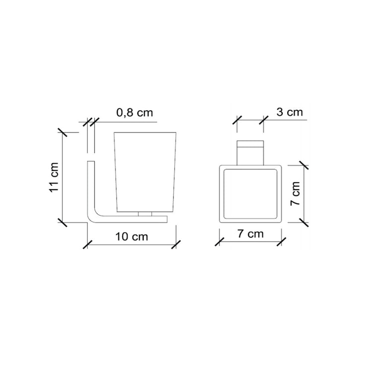 Bicchiere Porta Spazzolino da incollo linea 'Materia' in policarbonato - cm 10x8x11h - Koh-i-Noor - Supporto Bianco