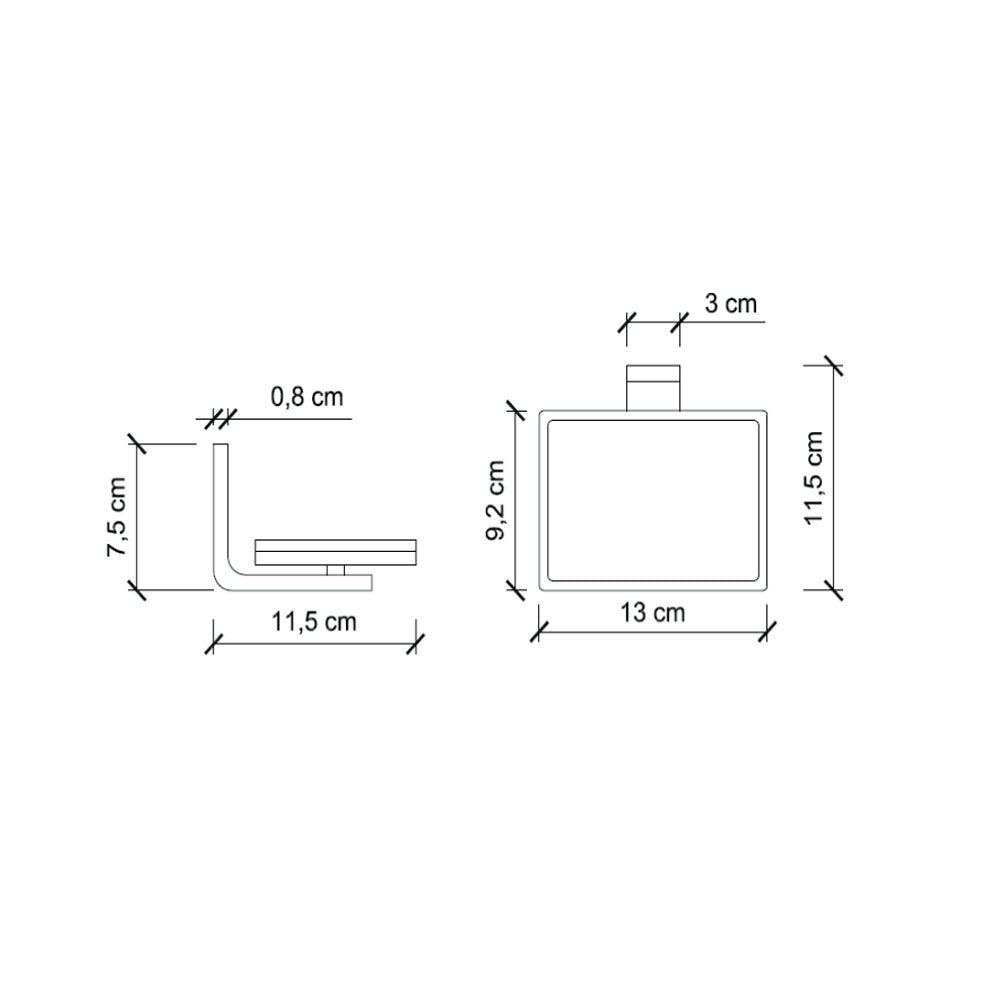 Porta sapone da incollo linea 'Materia' in policarbonato - cm 11,5x13x7,5h - Koh-i-Noor - Supporto Nero