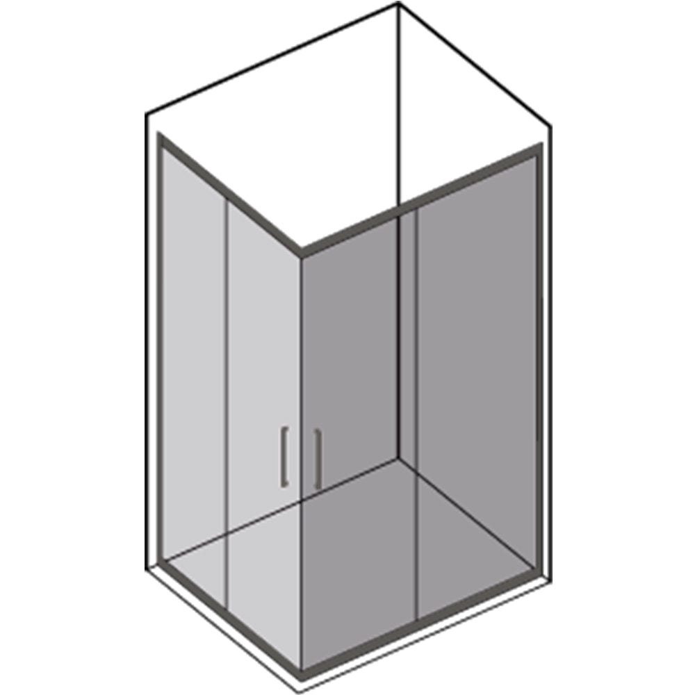 Box doccia rettangolare con apertura angolare scorrevole cm 90x100 modello Glory  in cristallo temperato mm 8 