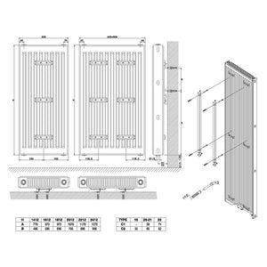 Termoarredo idraulico 180x50 cm interasse mm 50 Modello 'Marilyn' Termocrea