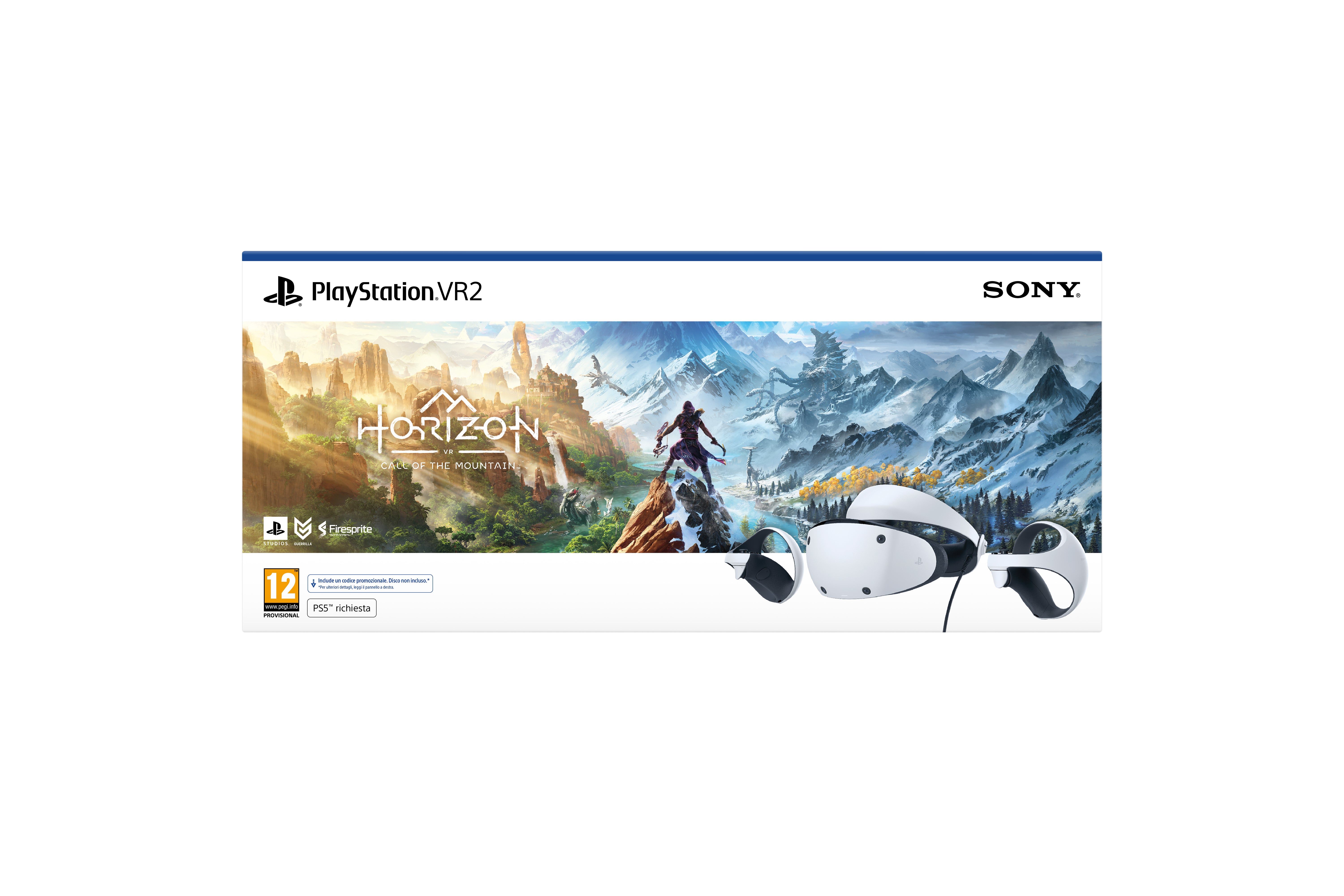 Sony playstation vr2 + voucher horizon call of the mountain occhiali immersivi fpv nero, bianco - 1000036288