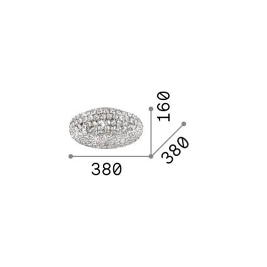 Plafoniera Contemporanea King Metallo-Cristallo Oro 5 Luci G9 3W 3000K