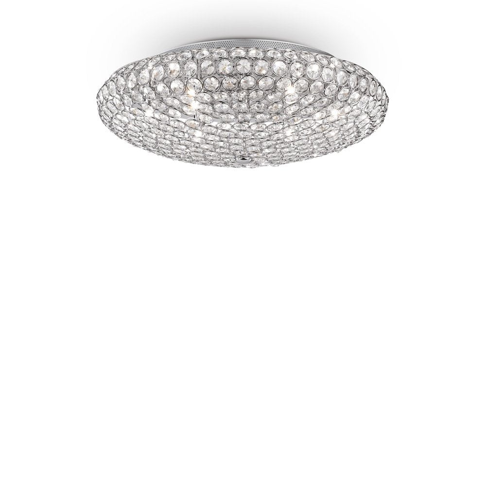 Plafoniera Contemporanea King Metallo-Cristallo Cromo 9 Luci G9 3W 3000K