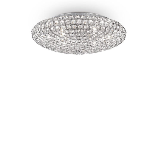 Plafoniera Contemporanea King Metallo-Cristallo Cromo 9 Luci G9 3W 3000K