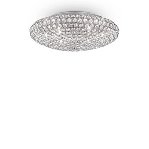 Plafoniera Contemporanea King Metallo-Cristallo Cromo 9 Luci G9 3W 3000K