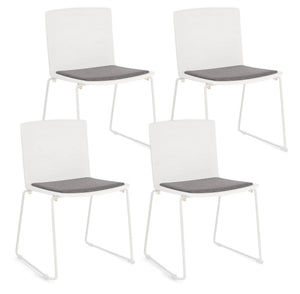 Set 4 Sedie 43,5x50x79 cm Giulia in Poliestere Bianco e Bianco