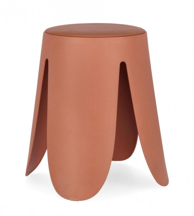 Sgabello  Ø37x47 cm in Semipelle Imogen Terracotta