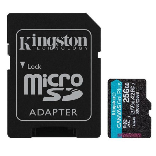 Kingston technology scheda microsdxc canvas go plus 170r a2 u3 v30 da 256gb + adattatore - SDCG3/256GB