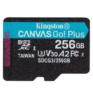 Kingston technology scheda microsdxc canvas go plus 170r a2 u3 v30 da 256gb confezione singola senza adattatore - SDCG3/256GBSP