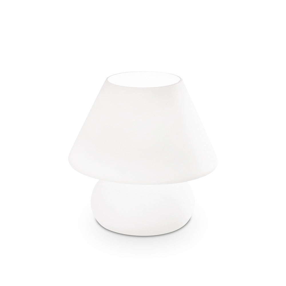 Lampada Da Scrivania-Ufficio Moderna Prato Vetro Bianco 1 Luce E27 Big