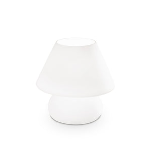 Lampada Da Scrivania-Ufficio Moderna Prato Vetro Bianco 1 Luce E27 Big