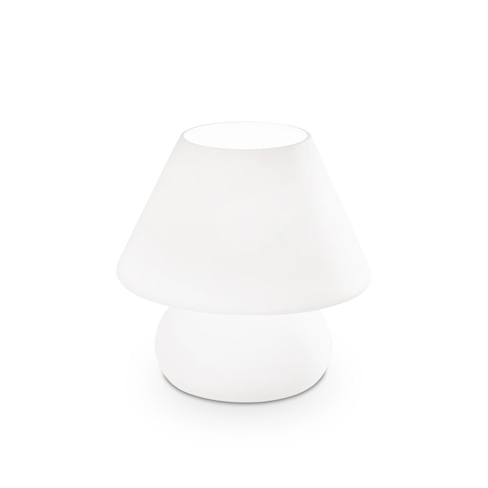 Lampada Da Scrivania-Ufficio Moderna Prato Vetro Bianco 1 Luce E27 Big