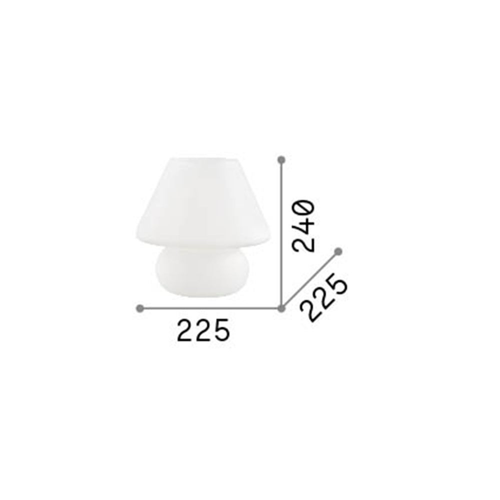 Lampada Da Scrivania-Ufficio Moderna Prato Vetro Bianco 1 Luce E27 Big