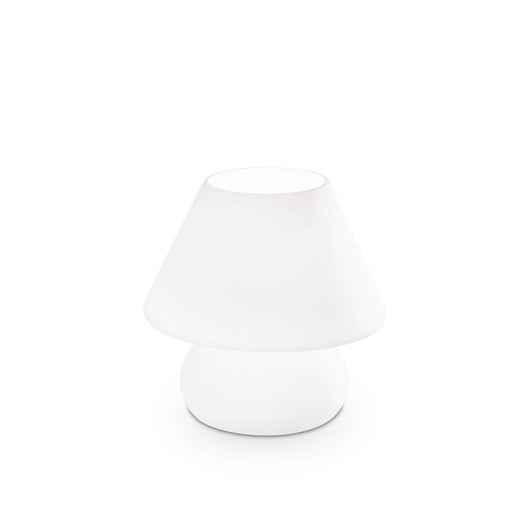 Lampada Da Scrivania-Ufficio Moderna Prato Vetro Bianco 1 Luce E27 Small