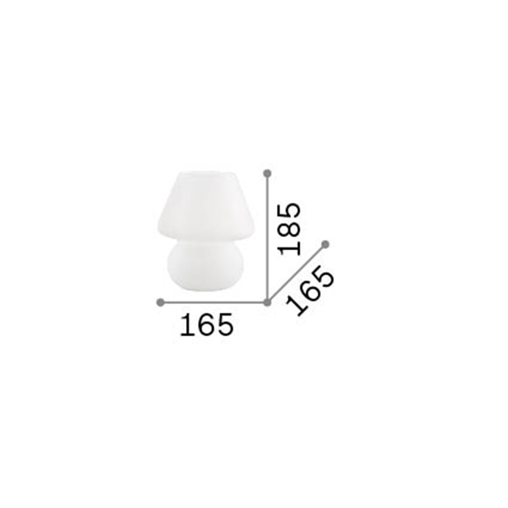 Lampada Da Scrivania-Ufficio Moderna Prato Vetro Bianco 1 Luce E27 Small