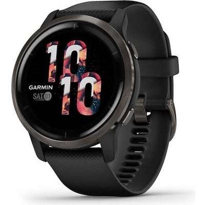 Garmin sportwatch venu 2 45mm impermeabile 5atm display 1.3 gps wi-fi per fitness con contapassi e cardiofrequenzimetro nero - 010 02430 11