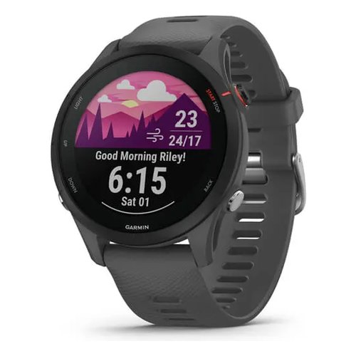 Garmin forerunner 255, smartwatch per la corsa, 46mm, gps multi-band, cardio, vo2max, running power, report mattutino, hrv status, piani gratuiti 5k, 10k e 21k, tempi di recupero (slate gray) - 010-02641-10