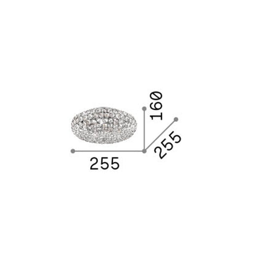 Plafoniera Contemporanea King Metallo-Cristallo Oro 3 Luci G9 3W 3000K