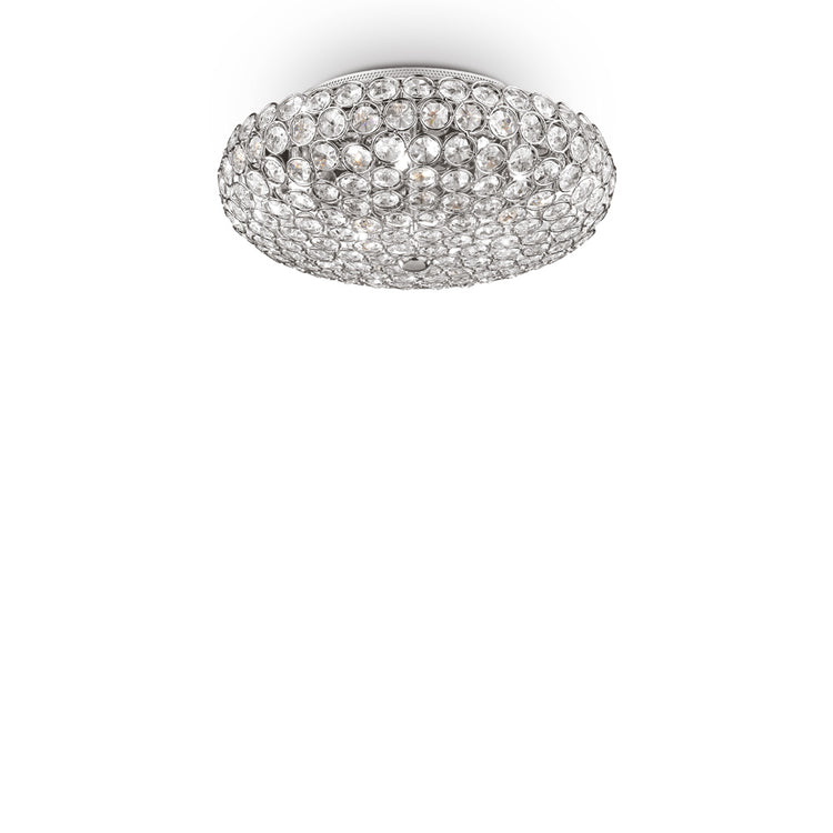 Plafoniera Contemporanea King Metallo-Cristallo Cromo 5 Luci G9 3W 3000K