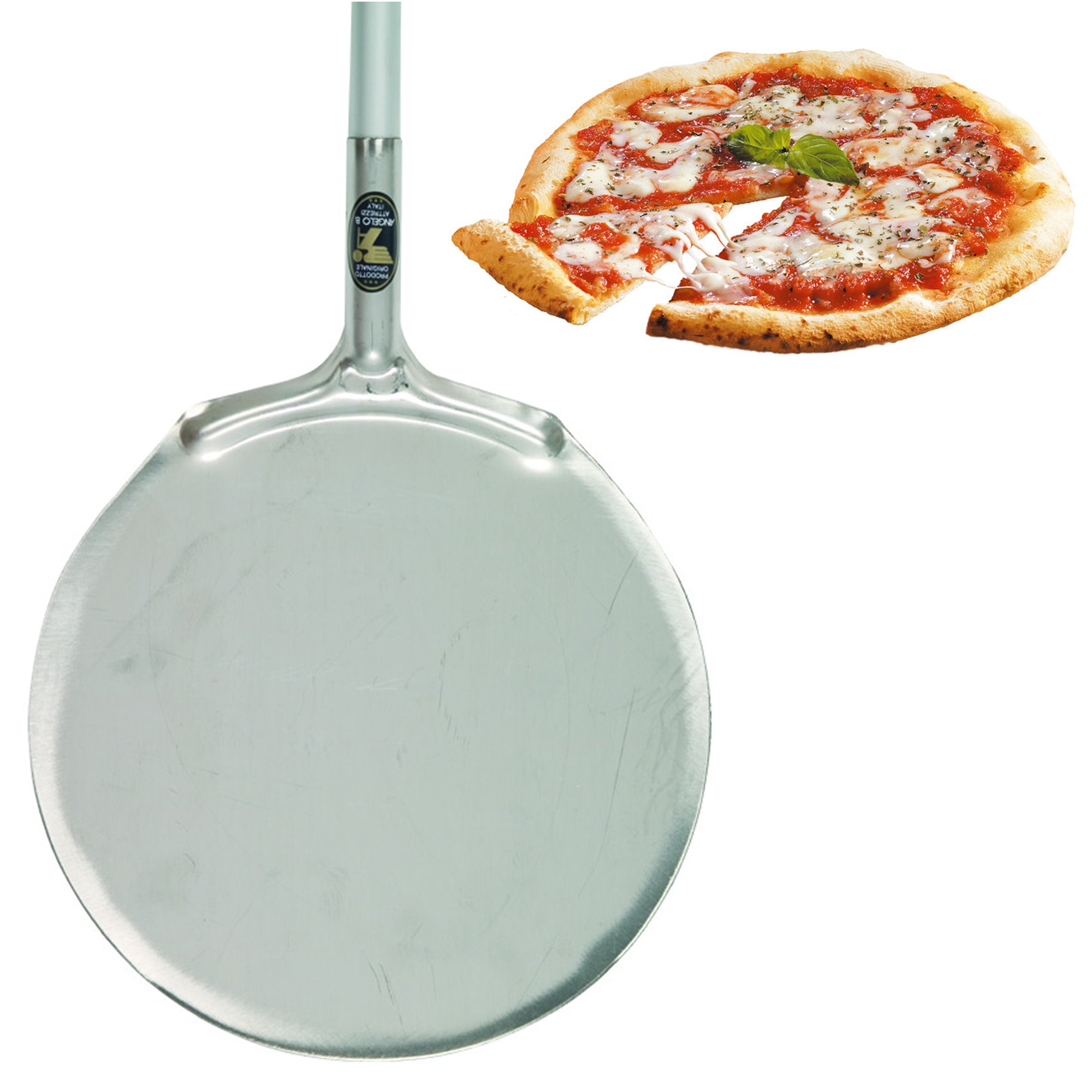 Pala per pizza inox professionale tonda cm 30 t 150