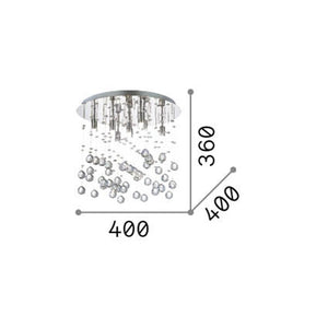 Plafoniera Contemporanea Moonlight Metallo-Cristallo Cromo 8 Luci G9 3W 3000K